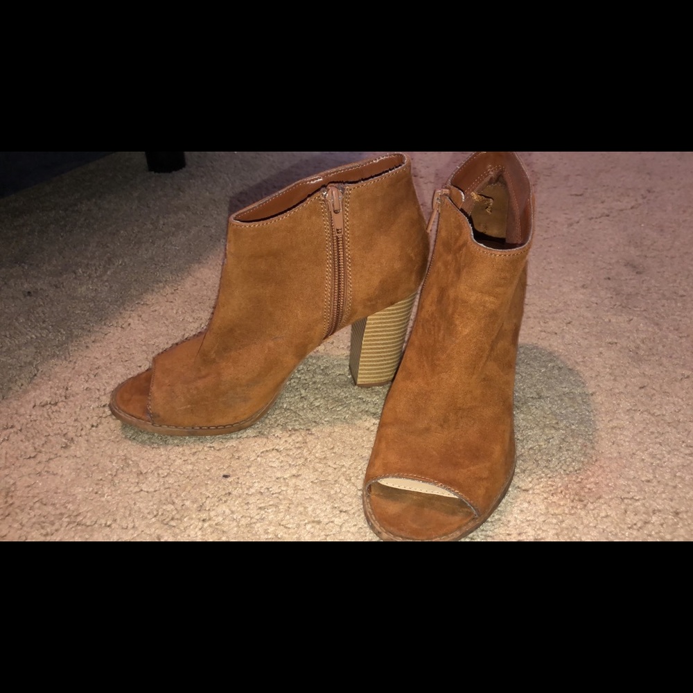 Open toe booties